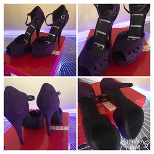 Purple suede heels